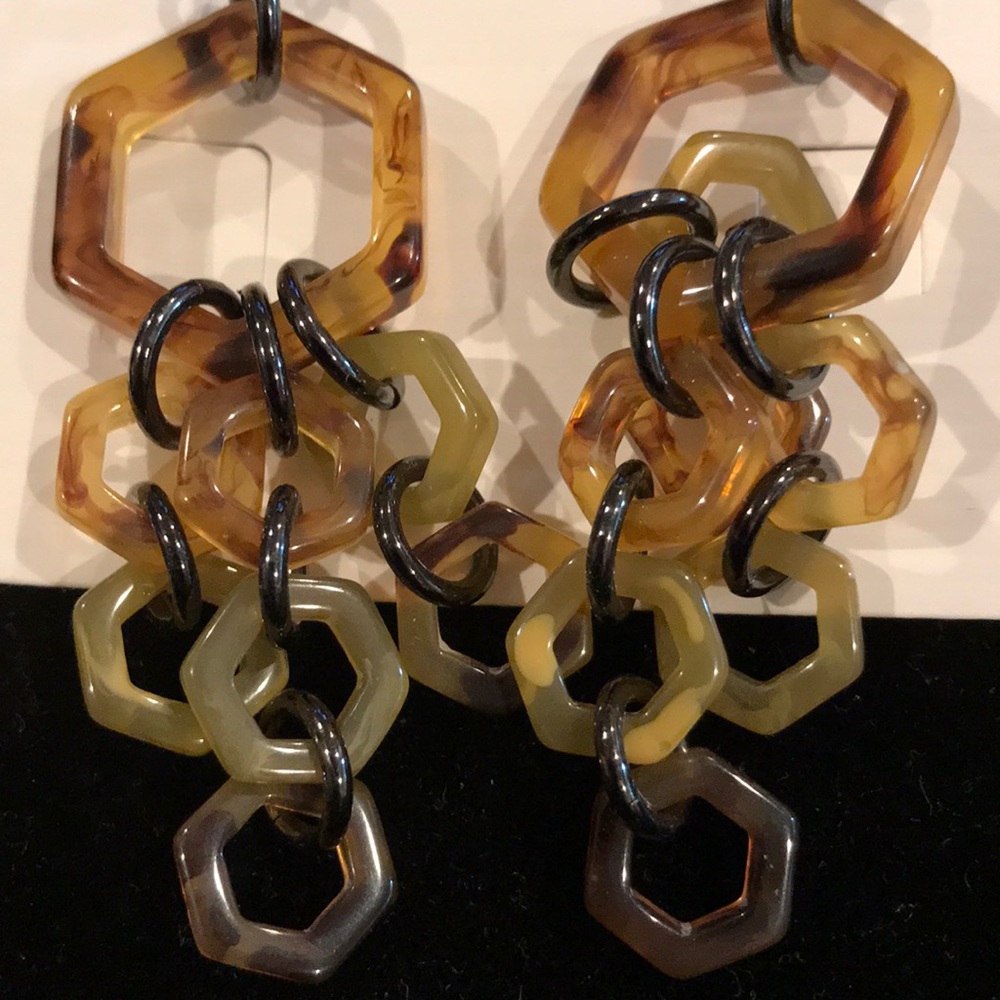Tortoise shell chandelier earrings